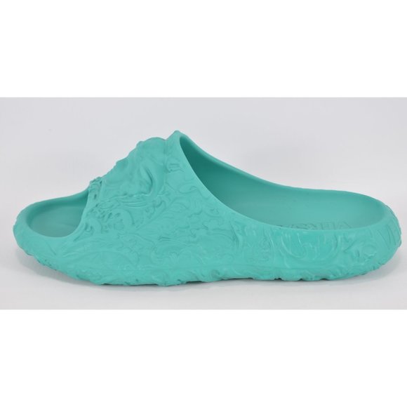 NEW Versace Men\'s BAROQUE MEDUSA Turquoise Rubber Pool Slides Sandals Size 44 11 main image 4
